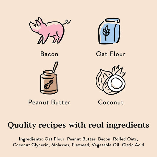 Bac'n Nutty PB & Bacon Soft & Chewy Treats 6oz ingredients list