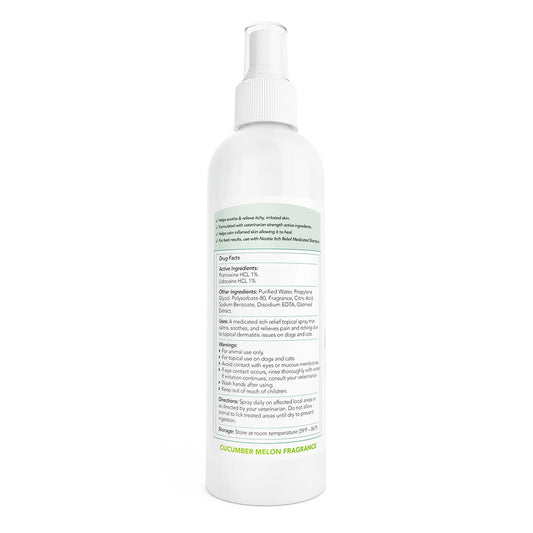 Medicated Anti Itch Spray 8oz back of bottle