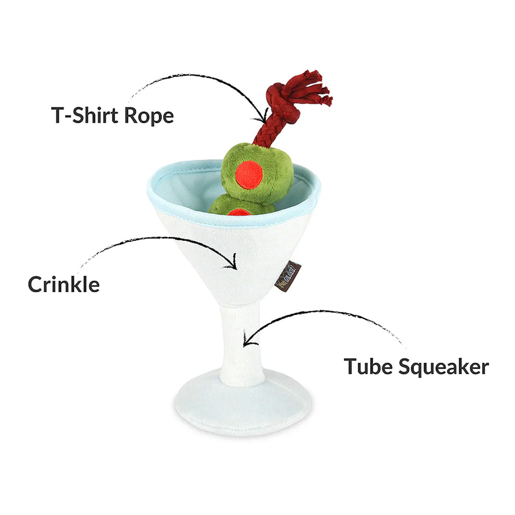 Martini Plush Toy features.