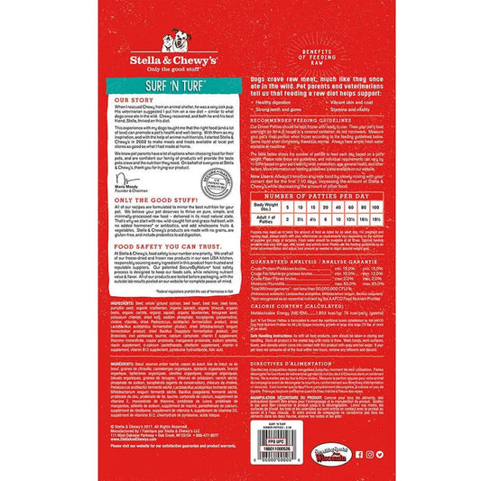 Frozen Raw Surf n' Turf 6lb back of bag