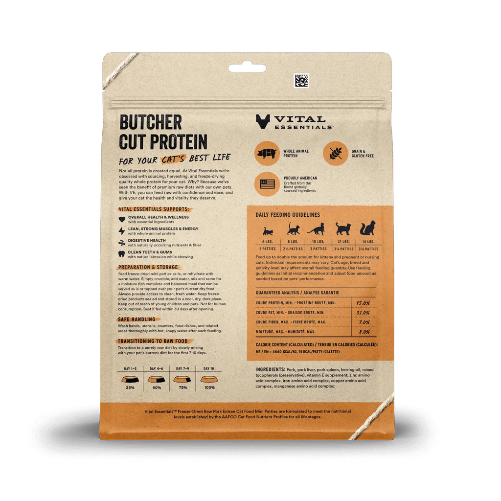 *Pork Dinner Patties Freeze-Dried for Cats