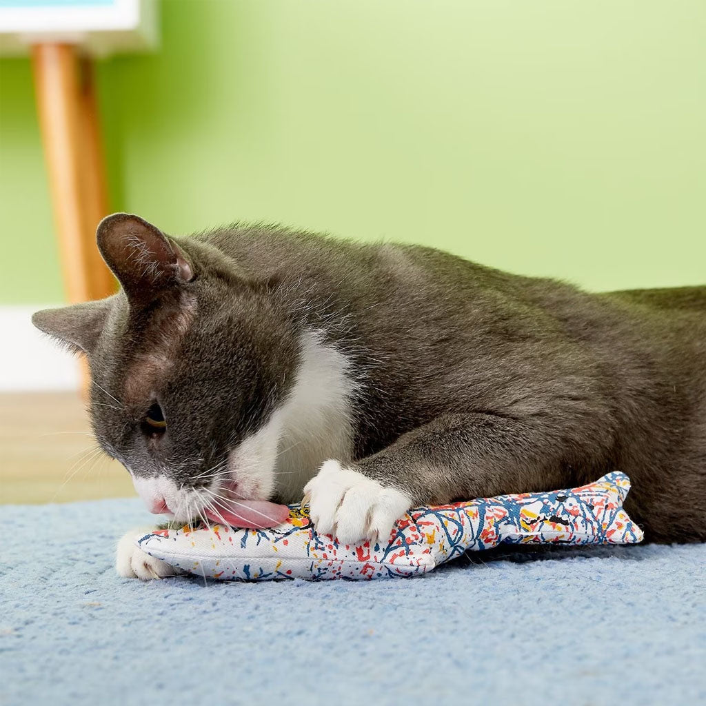 Cat licking Catnip Pollock Fish Cat Toy