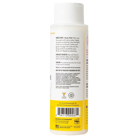 Honeysuckle Probiotic Shampoo + Conditioner 16oz back of bottle
