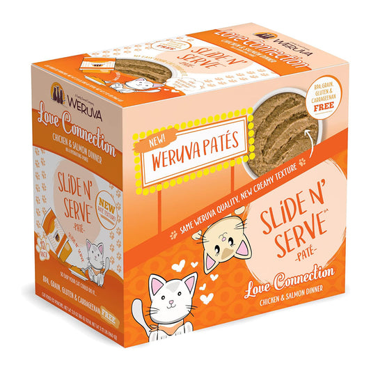 Love Connection Chicken & Salmon Dinner Slide N' Serve Pate box.