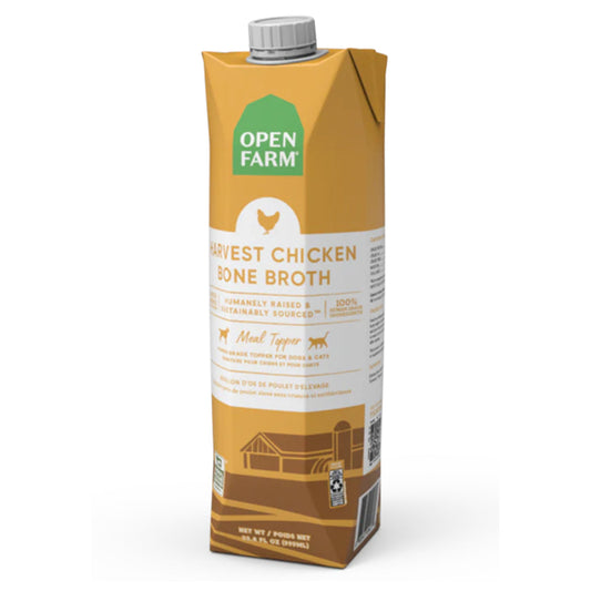 Open Farm Bone Broth Harvest Chicken 12oz bottle.