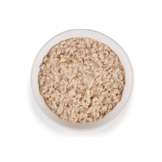 Baby Chicken, Duck & Duck Liver Pate Grain-Free Wet Kitten Food 2.4oz in a bowl