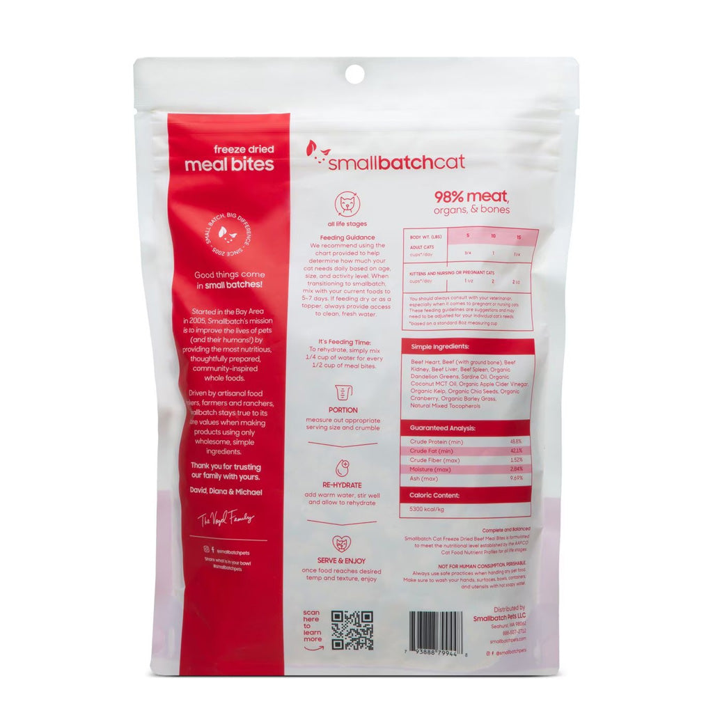 Back of Beef Freeze-Dried Mealbites for Cats 10 oz.