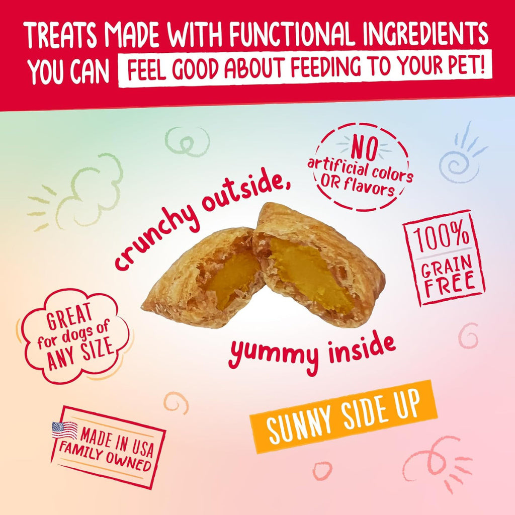 Cut-open Charlee Bear Sunny Side Up Nugget showing its crunchy outer shell and filling.