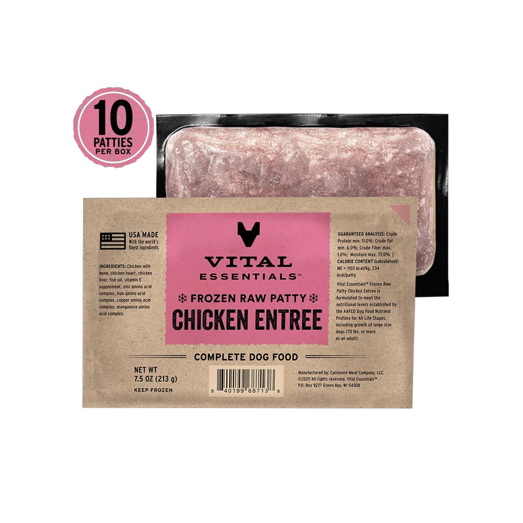 Frozen Raw Chicken Patties for Dogs