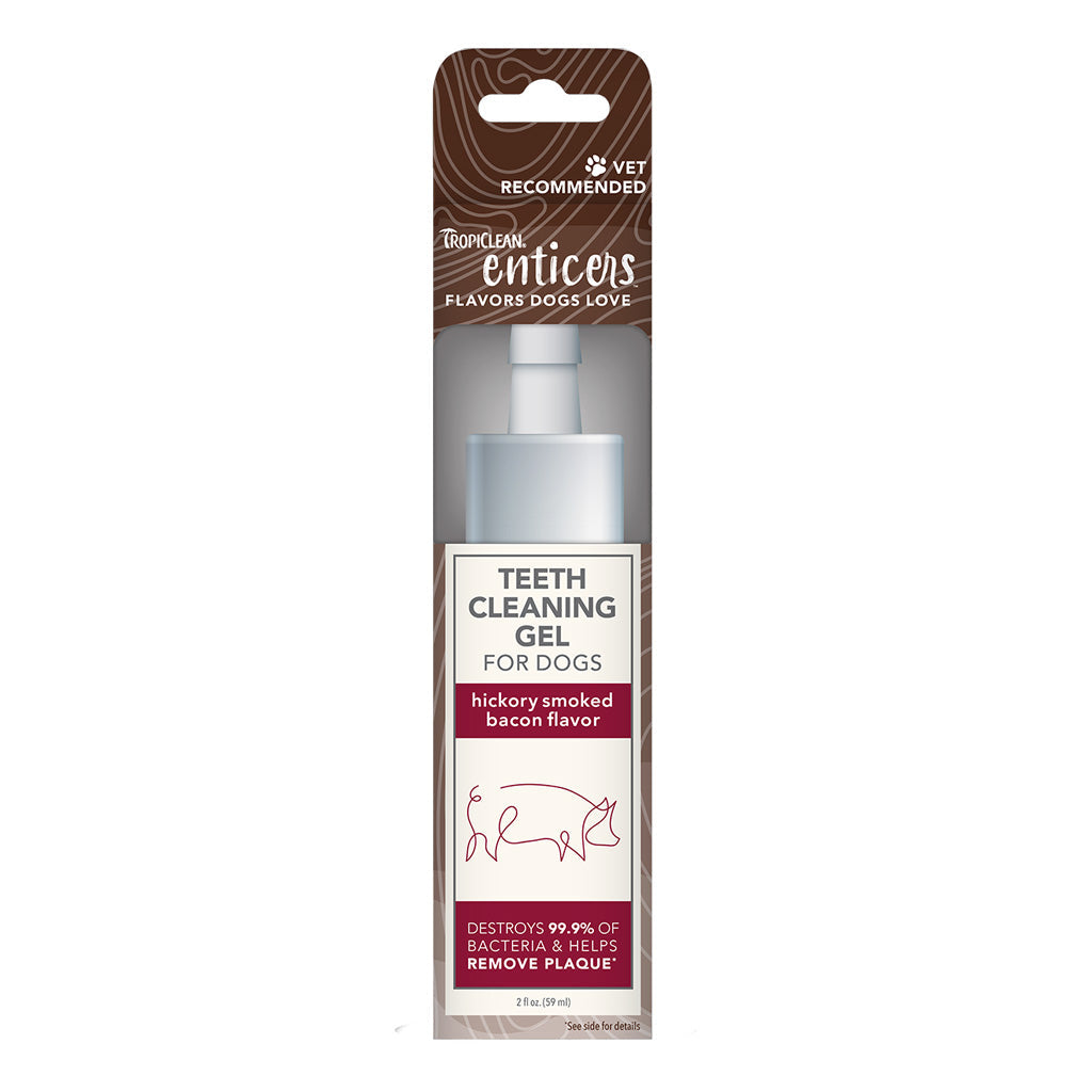 Enticers Teeth Cleaning Gel For Dogs Hickory Smoked Bacon Flavor 2oz