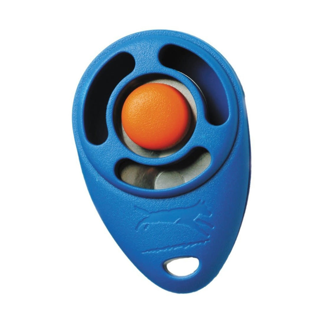Blue and red Clicker up close