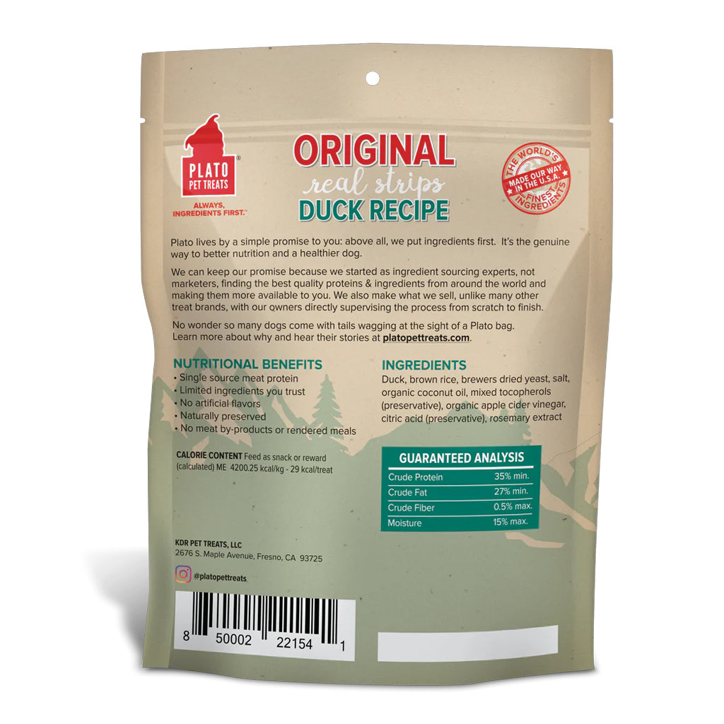 Original Real Strips Duck 18oz back of bag