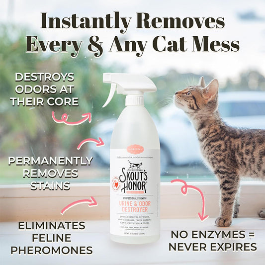 **Professional Strength Urine & Odor Destroyer for Cats 35oz