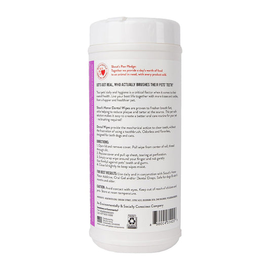 Oral Care - Dental Wipes back of container