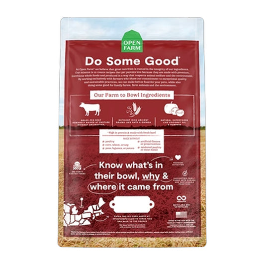 Homestead Beef Ancient Grains Recipe back of bag.