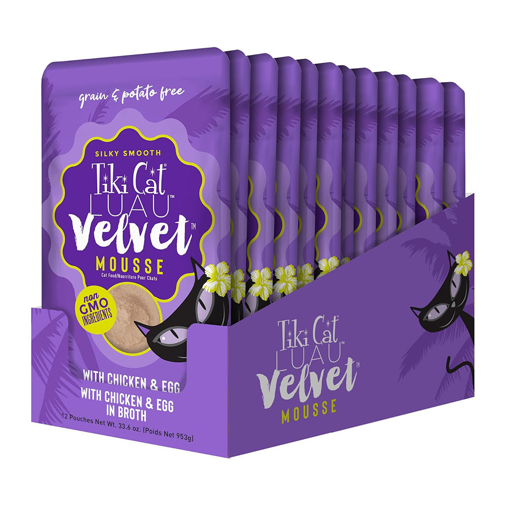 Luau Velvet Mousse Chicken & Egg Grain-Free Cat Food Pouch case