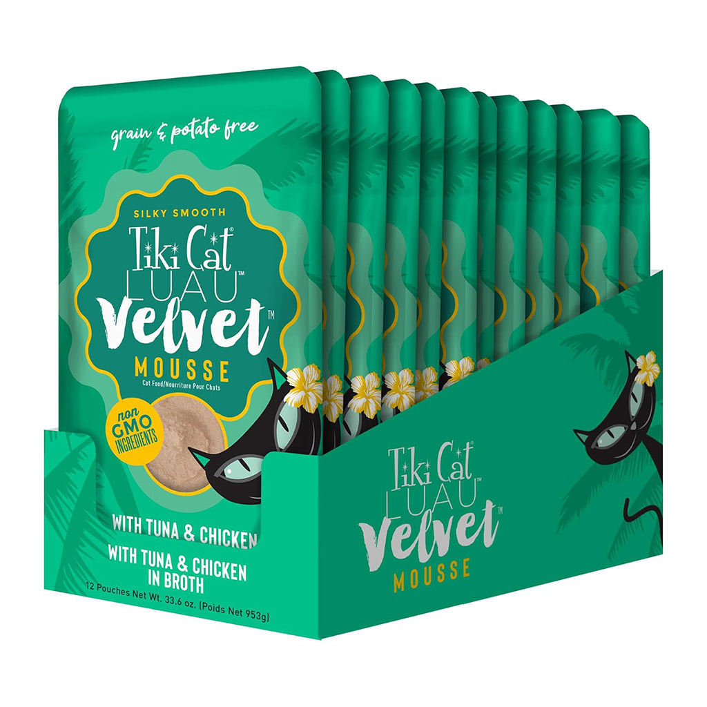 Luau Velvet Mousse Tuna & Chicken Grain-Free Cat Food Pouch 2.82oz case of 12