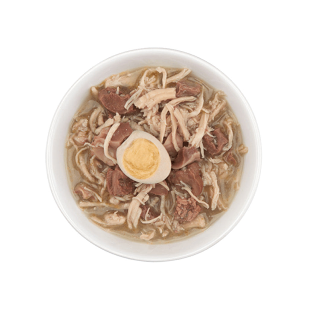 After Dark Chicken & Quail Recipe in Broth 2.8oz in a bowl.