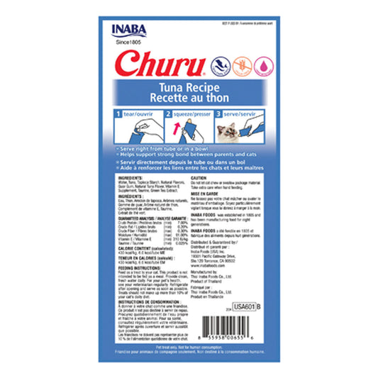 Churu Tuna 4 Pack back of package.