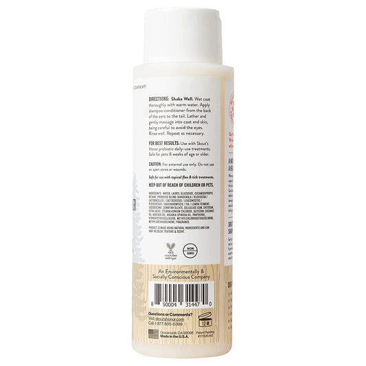 Dog of the Woods Probiotic Shampoo + Conditioner 16oz back of bottle