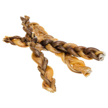 Three 12" Thick Braided Bully Sticks Odor Free