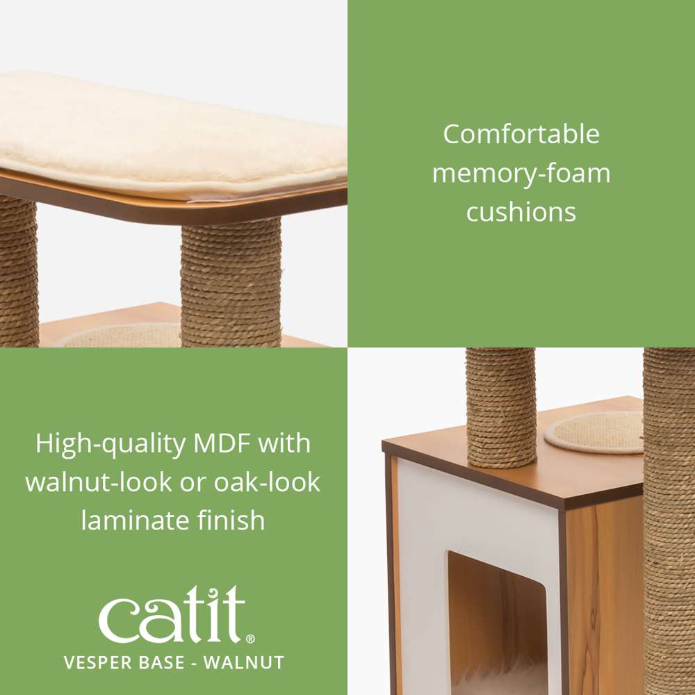 Catit Vesper Base Walnut close up.