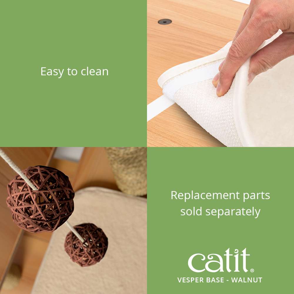 Catit Vesper Base Walnut cleaning features.