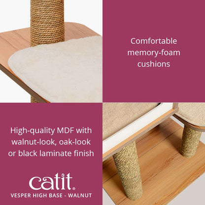 Catit Vesper High Base Walnut material finishes.