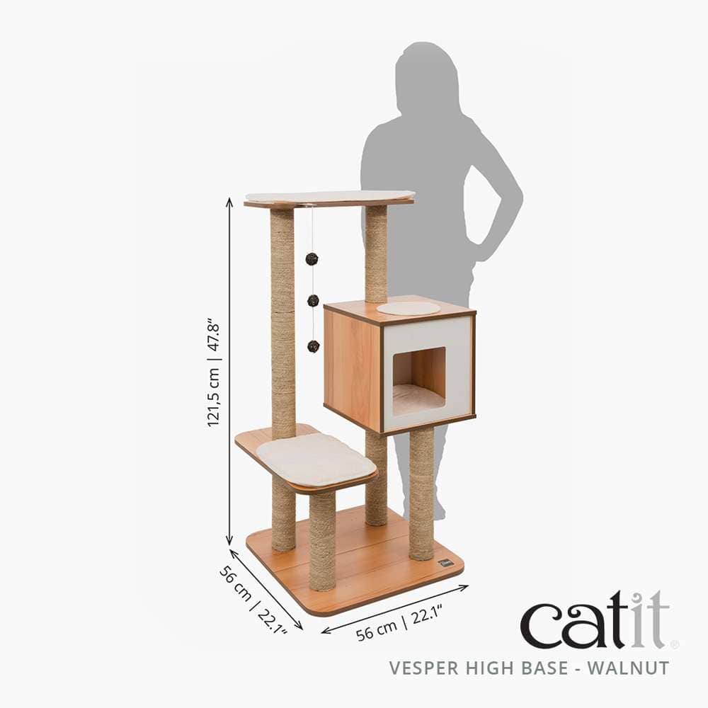 Catit Vesper High Base Walnut dimensions.
