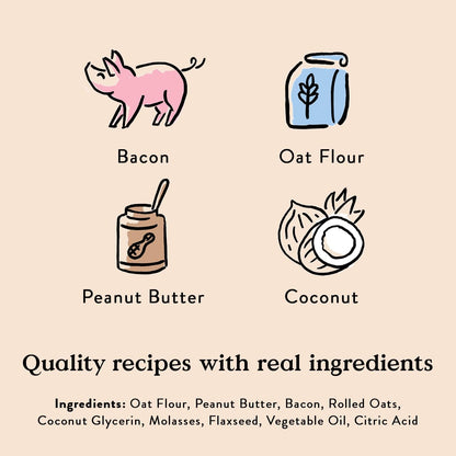 Bac'n Nutty PB & Bacon Soft & Chewy Treats 6oz ingredients list