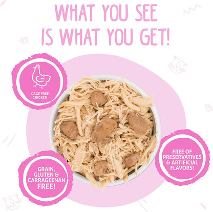Amazon Livin' with Chicken & Chicken Liver in Gravy Canned Food for Cats in a bowl