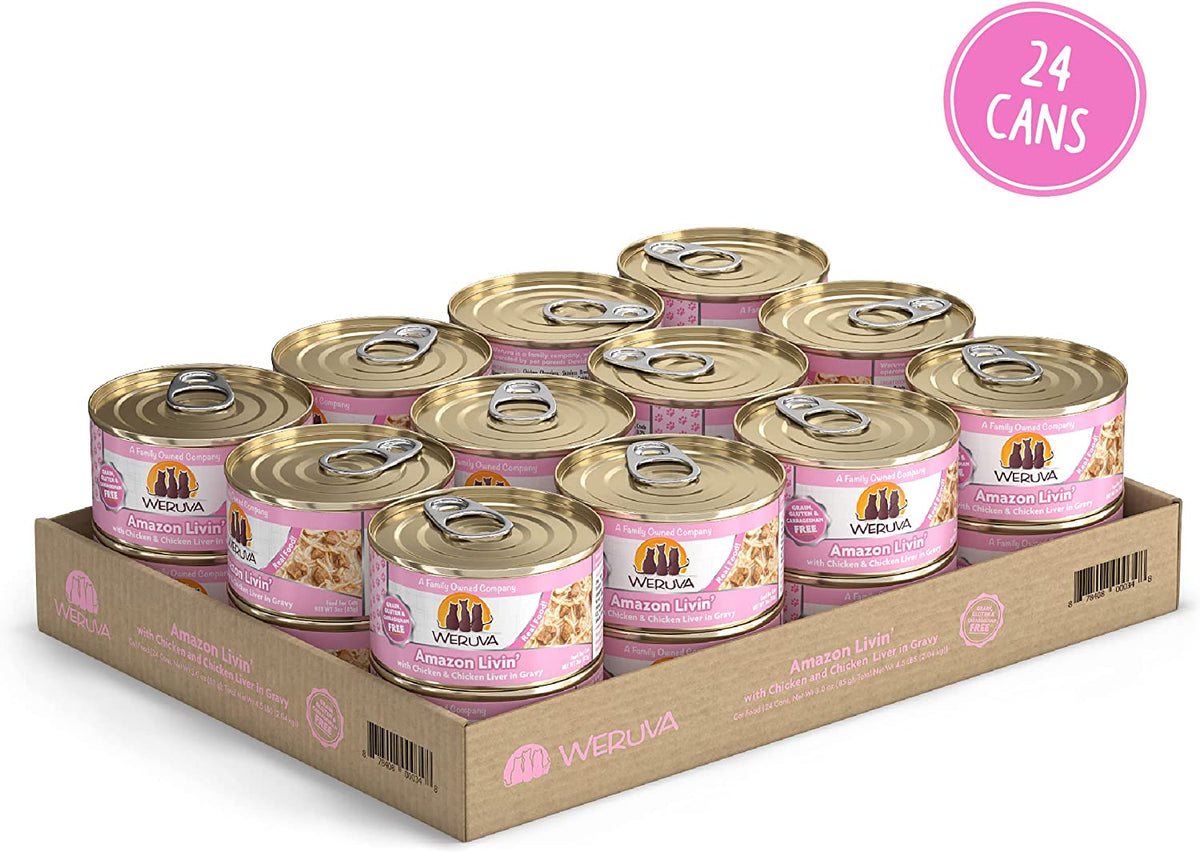 Amazon Livin' with Chicken & Chicken Liver in Gravy Canned Food for Cats case of 24 