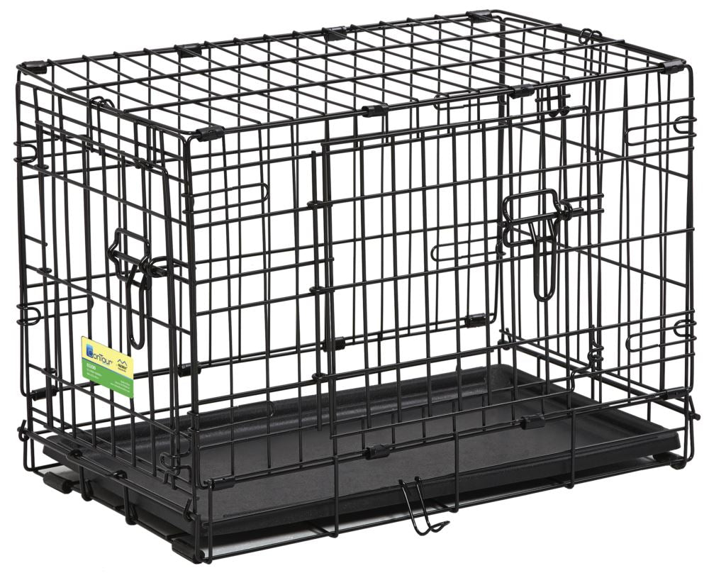 Double Door Folding Dog Crate