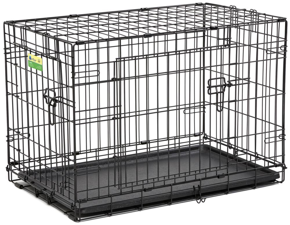Double Door Folding Dog Crate