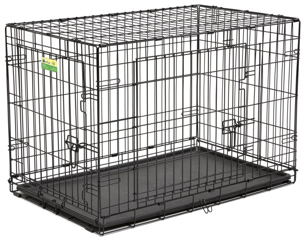 Double Door Folding Dog Crate