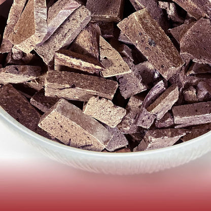 Freeze-dried Beef Liver close up. 