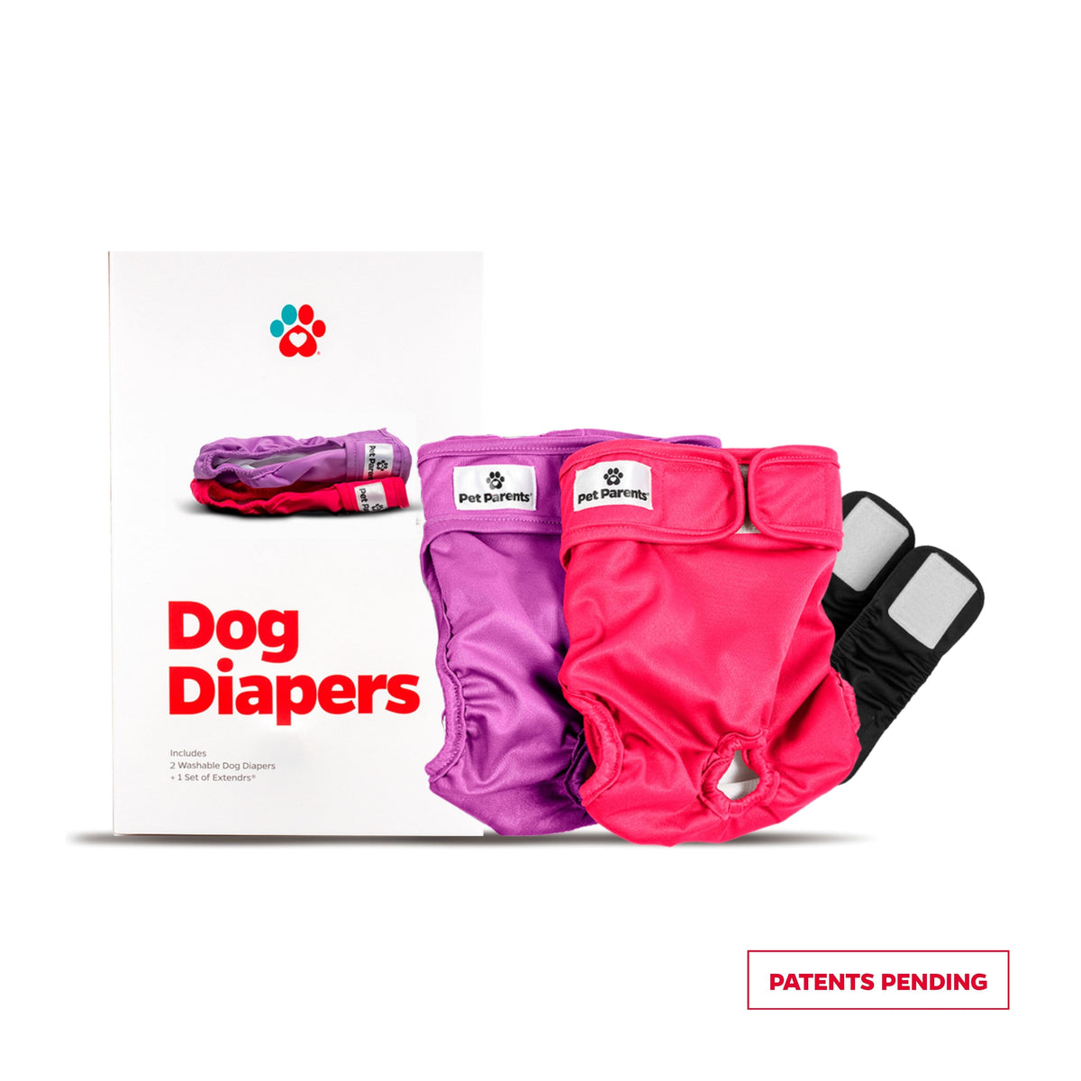 Dog Diapers + Extendrs®, Washable Dog Diapers