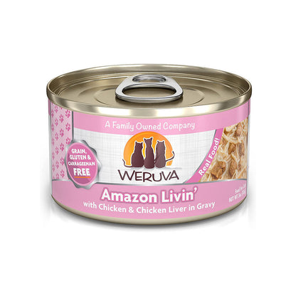 Amazon Livin' with Chicken & Chicken Liver in Gravy Canned Food for Cats 3 oz can 