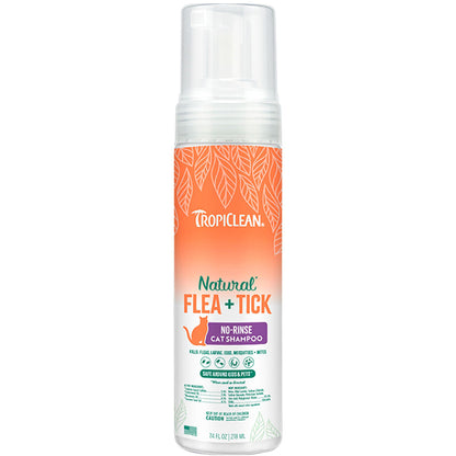 Tropiclean natural flea and tick no-rinse cat shampoo 7.4fl oz