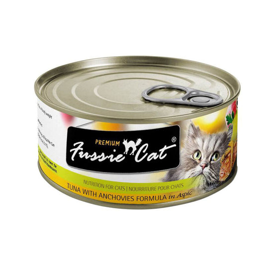 Fussie Cat tuna with anchovies formula in aspic single 2.8oz can