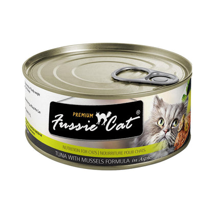 Fussie cat tuna with mussels formula in aspic single 2.8oz can
