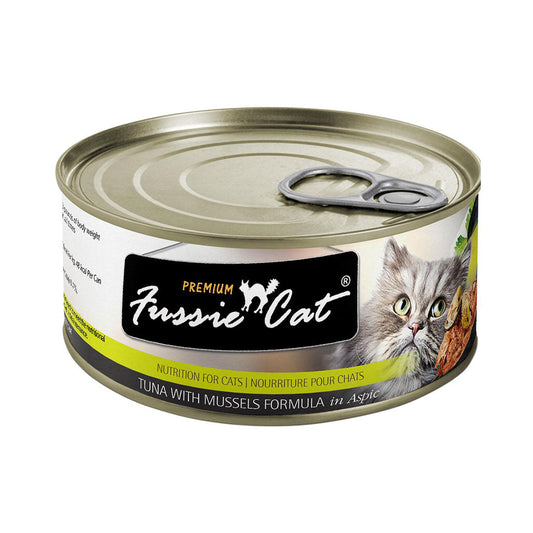 Fussie cat tuna with mussels formula in aspic single 2.8oz can