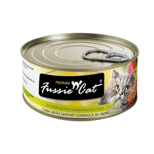 Fussie cat tuna with shrimp formula in aspic single 2.8oz can