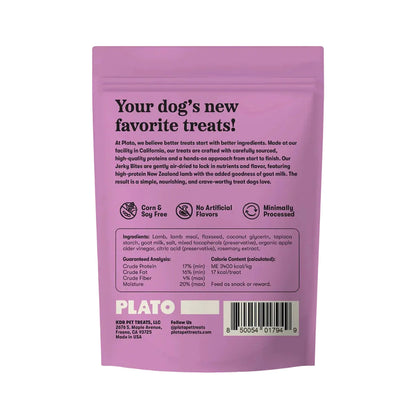 plato air-dried jerky bites lamb with goat milk recipe 6oz back of package