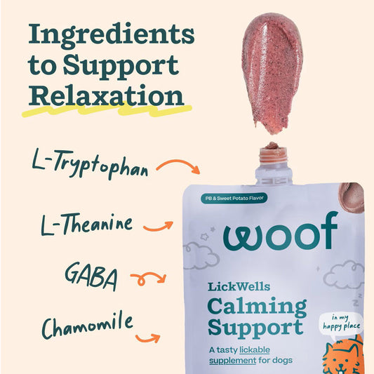 Ingredients to support relaxation. L-tryptophan, L-theanine, GABA, chamomile