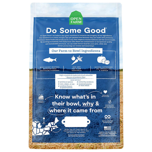 Catch-of-the-Season Whitefish & Green Lentil Recipe back of bag.
