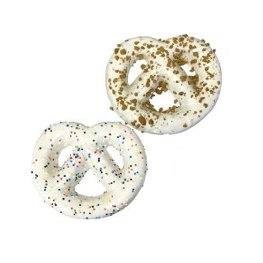 Preppy Puppy Bakery natural pretzel cookie with sprinkles and with crushed peanuts