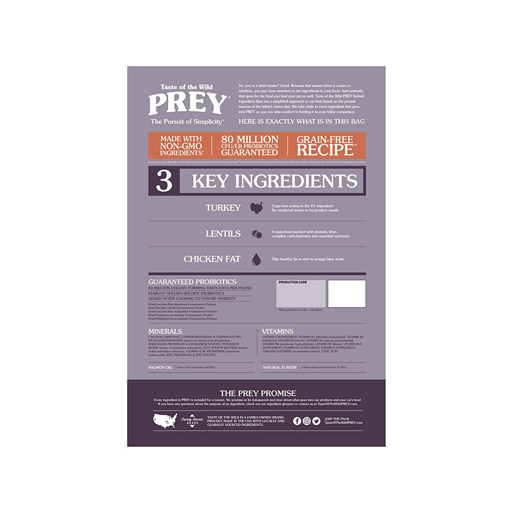 *Turkey Prey for Cats 6lb