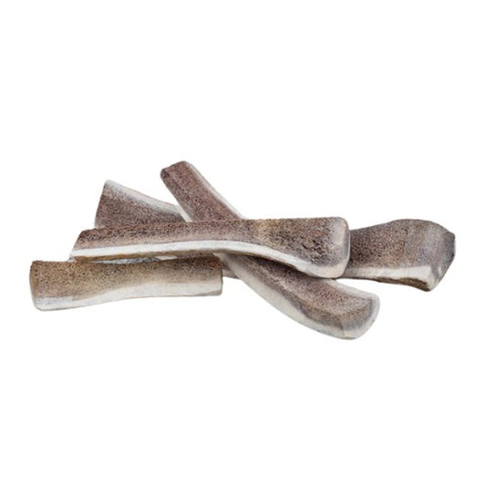 pile of split stag antlers