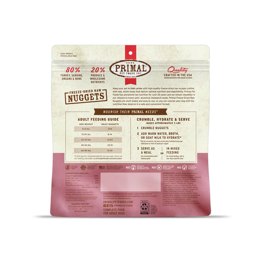 *Turkey & Sardine Freeze-dried Raw Nuggets 14oz